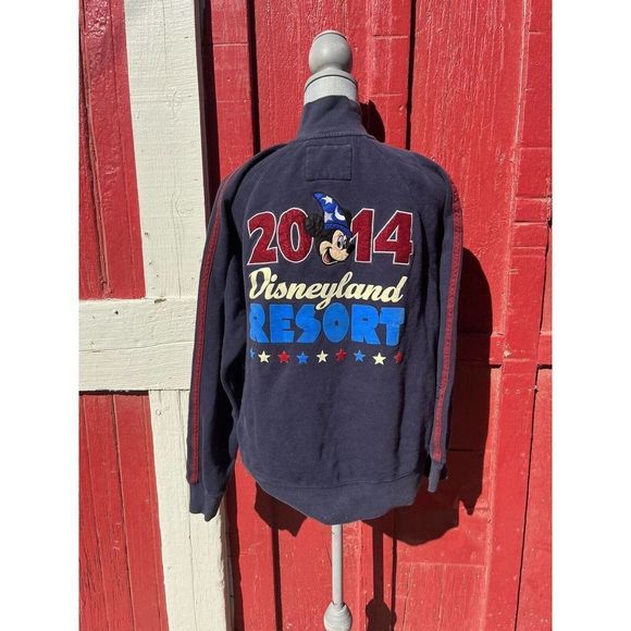 2014 Disney Resort Mickey Mouse Logo Track Sweatshirt Zip Up size M - Picture 1 of 5